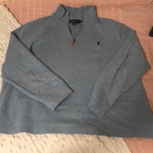 light blue polo quarter zip